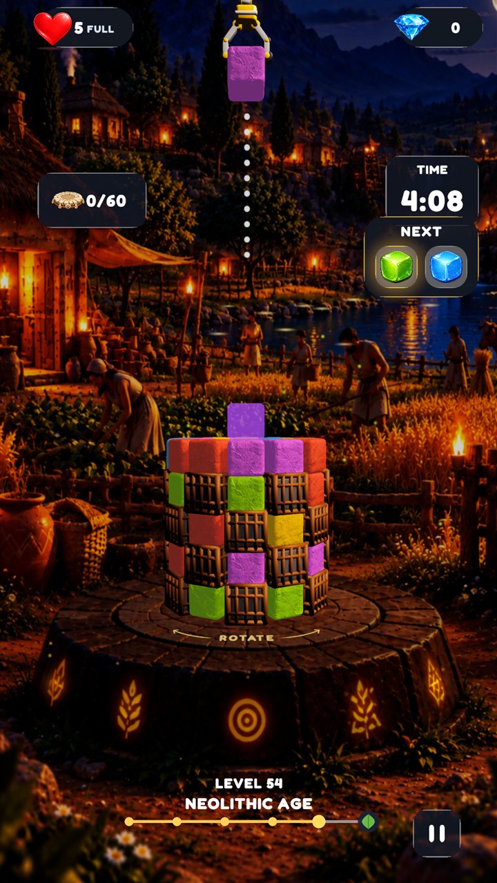 Stack & Pop — Neolithic era gameplay